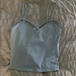 Light blue crop top